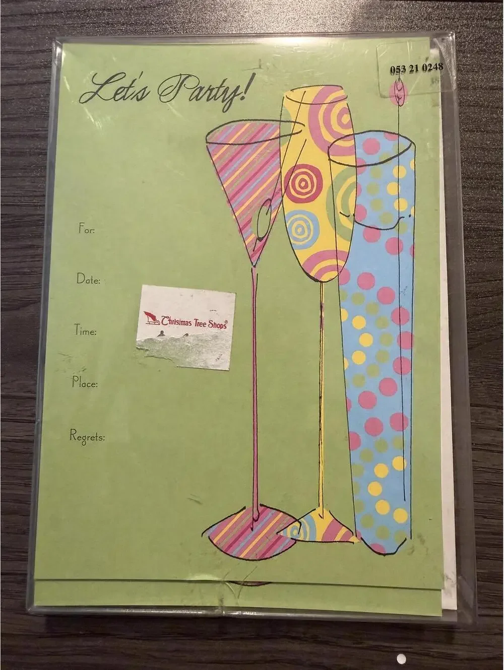 Vintage Let's Party Invitation Cards with Envelopes - 12 Count